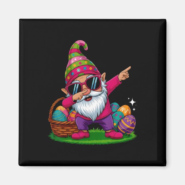 Íman Feliz Dia de Páscoa Gnome Abraço Ovos de Páscoa Mu (Frente)