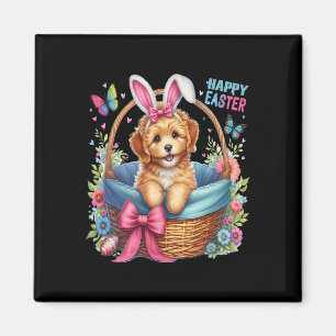 Íman Feliz Dia de Páscoa Golden Doodle Amantes de Cães