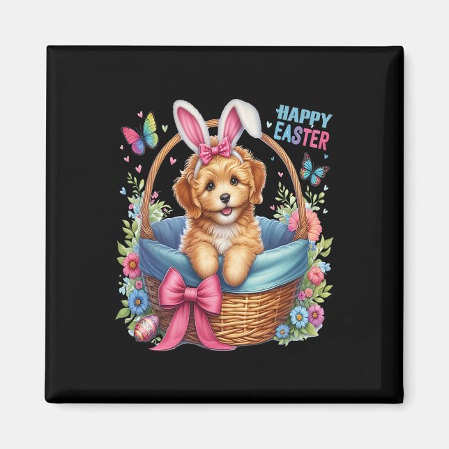 Íman Feliz Dia de Páscoa Golden Doodle Amantes de Cães  (Frente)