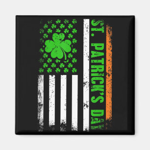 Íman Feliz dia de São Patrício bandeira americana trevo