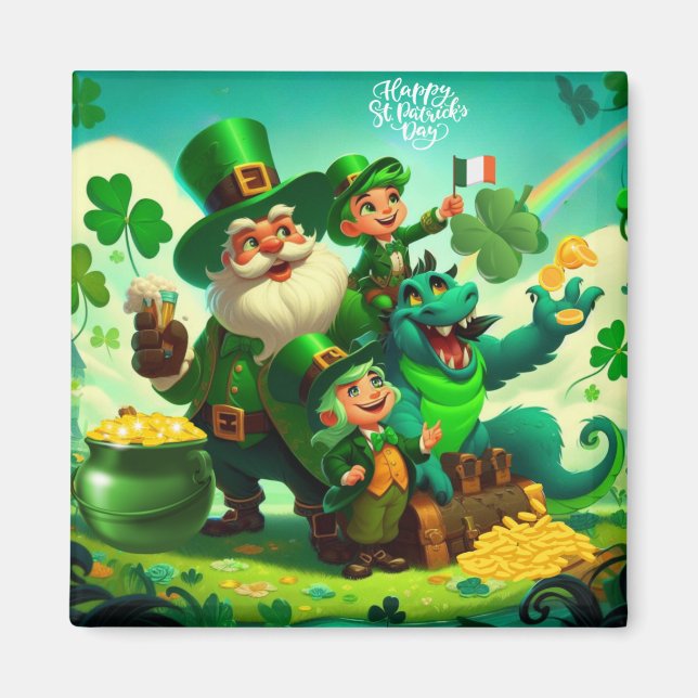 Íman Feliz Dia de São Patrício colorido (Frente)