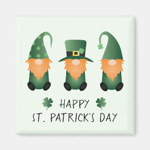 Íman Feliz Dia de São Patrício Gnomos Verde
