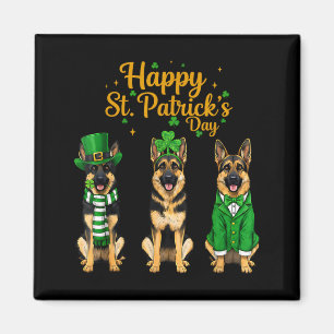 Íman Feliz dia de São Patrício gráfico de cão pastor - 