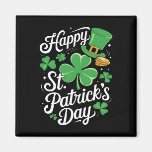 Íman Feliz Dia de São Patrício Trevo Irlandês Engraçado