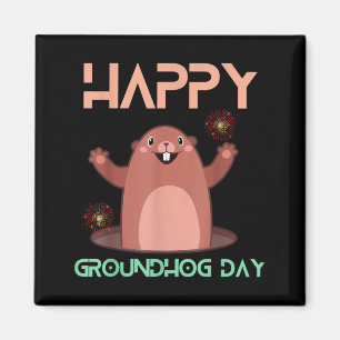 Íman Feliz Dia do Groundhog 2025 Amantes Fantasia Engra