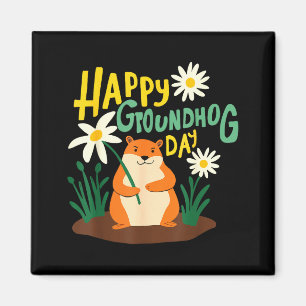 Íman Feliz Dia do Groundhog 2 de Fevereiro Previsão do