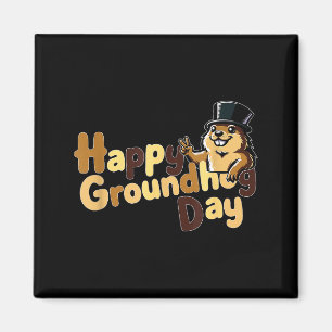 Íman Feliz Dia do Groundhog 2 de Fevereiro Previsão do