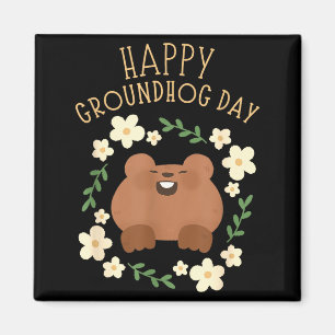 Íman Feliz Dia do Groundhog - Celebração Divertida 