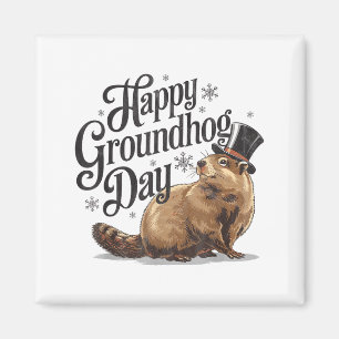 Íman Feliz Dia do Groundhog Dia da Toupeira Fantasia de