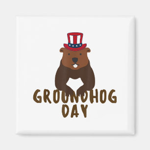 Íman Feliz Dia do Groundhog Dia do Groundhog Engraçado