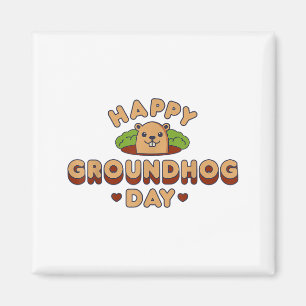 Íman Feliz Dia do Groundhog Homens Mulheres Meninos Men
