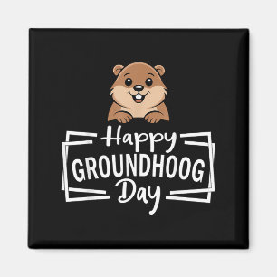 Íman Feliz Dia do Groundhog Humor do Tempo de Groundhog