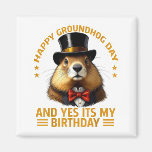 Íman Feliz Dia do Groundhog Sim É Meu Aniversário Groun