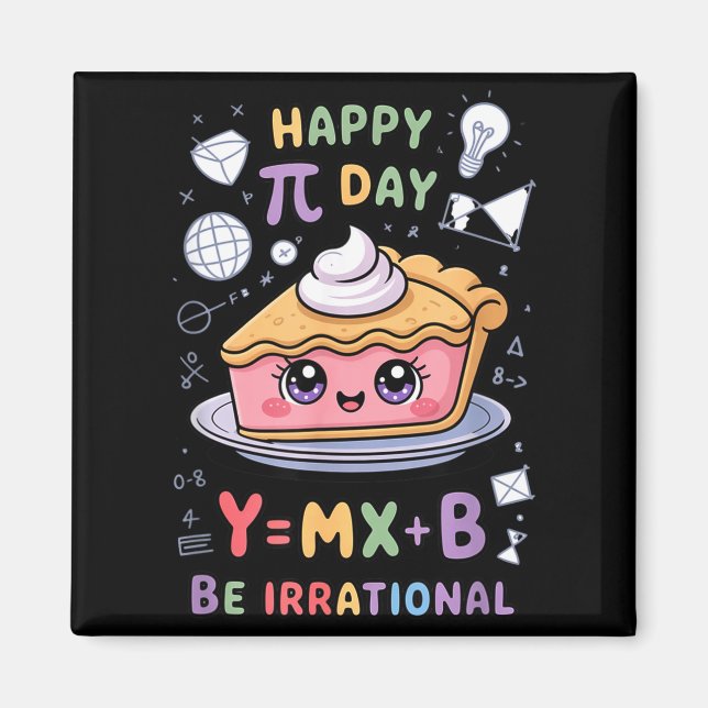 Íman Feliz Dia Do Pi Pizza Matemática Nerd Divertido Pr (Frente)