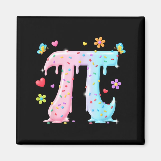 Íman Feliz Dia do Pi Professor de Matemática Gotejando  (Frente)