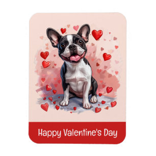 Íman Feliz Dia dos Namorados Boston Terrier Dog