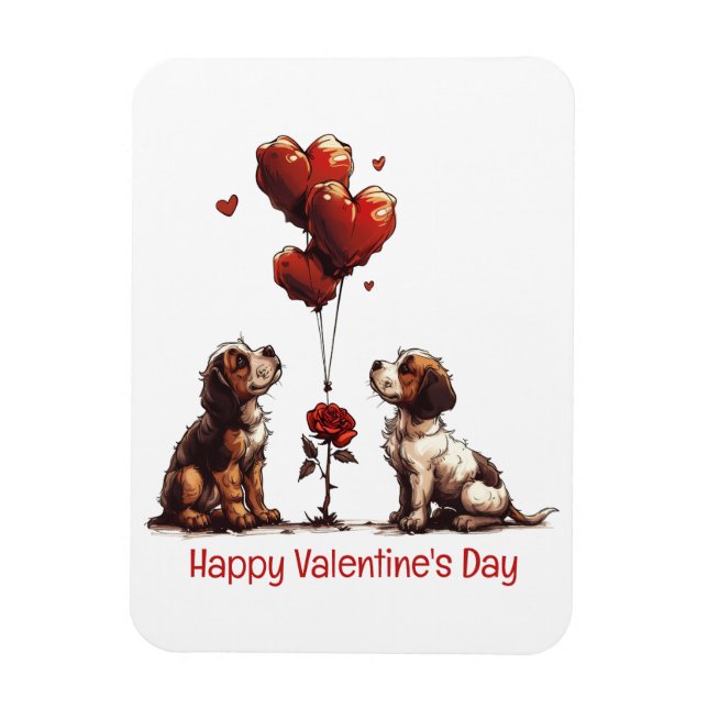 Íman Feliz Dia dos Namorados Cachorros (Vertical)