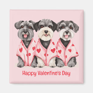Íman Feliz Dia dos Namorados Cães Schnauzer
