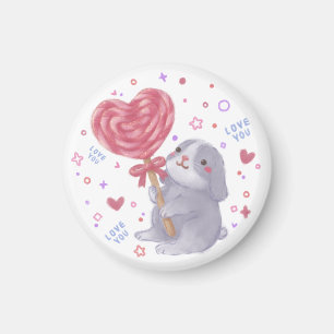 Íman Feliz Dia dos Namorados com Bunny & Lollipop