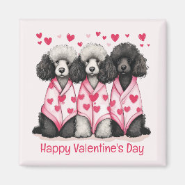 Íman Feliz Dia dos Namorados Poodles Padrão