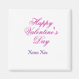 Íman Feliz dia dos namorados rosa roxo xoxo amor nome c