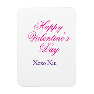 Íman Feliz dia dos namorados rosa roxo xoxo amor nome c
