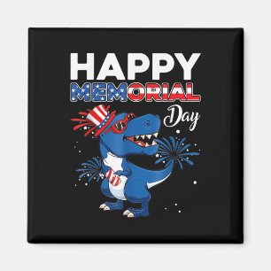 Íman Feliz Dia Memorial 4 De Julho Dinossauro Americano