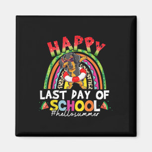Íman Feliz Dia Passado Da Escola Dachshund Dab Rainbow