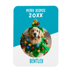 Íman Feliz Dogmas Personalizado Cão Foto de Natal