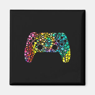 Íman Feliz Dot Day Gamers Boy Game Controller Colorir