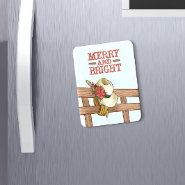 Íman Feliz E Chapéu De Vaqueiro Brilhante Com O Natal D