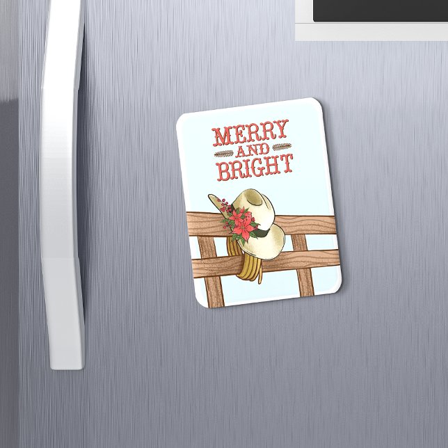 Íman Feliz E Chapéu De Vaqueiro Brilhante Com O Natal D (Criador carregado)