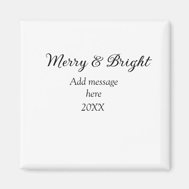 Íman Feliz e feriado de Natal brilhante adicionar mensa (Frente)