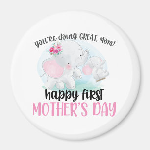 Íman Feliz Elefante do Primeiro Dia de as mães