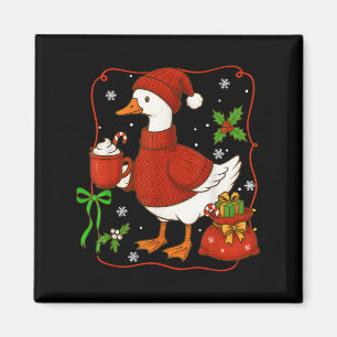 Íman Feliz Engraçada Goosemas Apenas Um Natal De Ganso