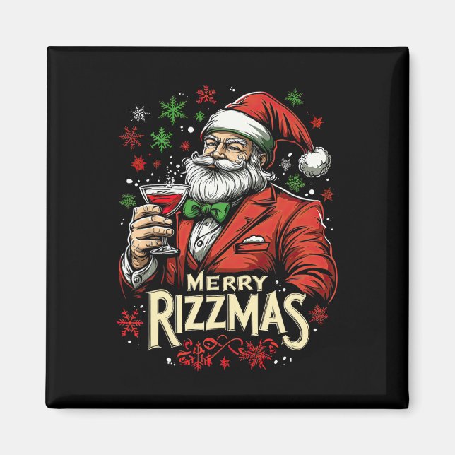Íman Feliz engraçada Papais noeis de Rizzmas Natal (Frente)