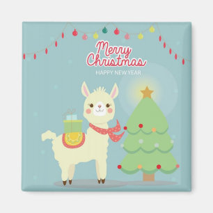Íman Feliz Feliz ano novo de Natal Llama
