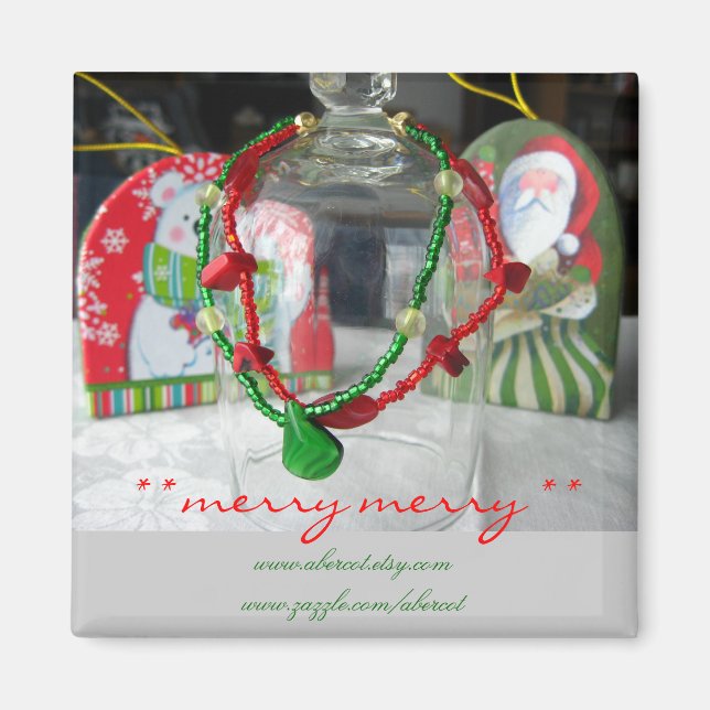 Íman Feliz Feliz Magnete de Natal (Frente)