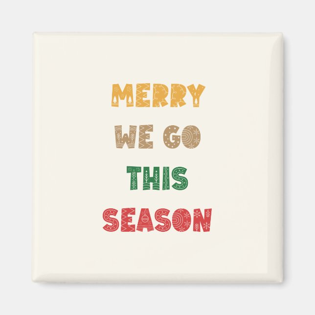 Íman Feliz, Feliz Natal, Natal, Retro (Frente)