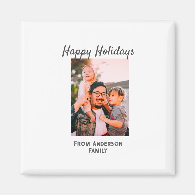 Íman Feliz feriado foto do amor moderno, família simple (Frente)