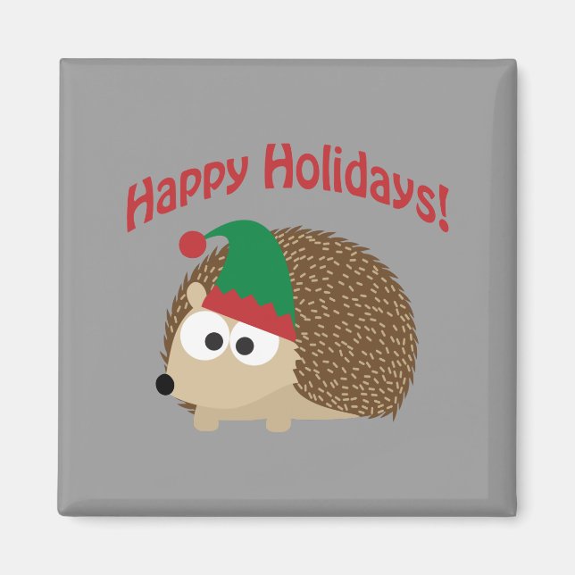 Íman Feliz Feriados! Hedgehog Elf (Frente)