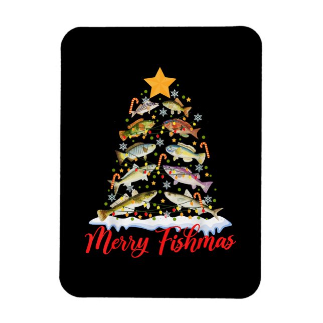 Íman Feliz Fishmas Engraçado Árvore de Natal Luzes de P (Vertical)