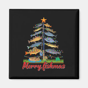 Íman Feliz Fishmas Fisher Divertido Árvore de Natal de
