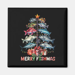 Íman Feliz Fishmas Luzes Divertidas de Árvore de Natal