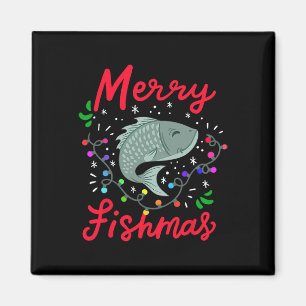 Íman Feliz Fishmas Luzes Divertidas de Natal Árvore Pei