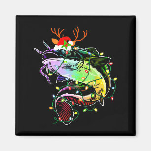 Íman Feliz Fishmas Papai Noel Amantes de Pesca Fun Humo
