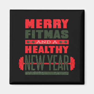 Íman Feliz Fitmas E Feliz Ano Novo Fitness Natal Engraç