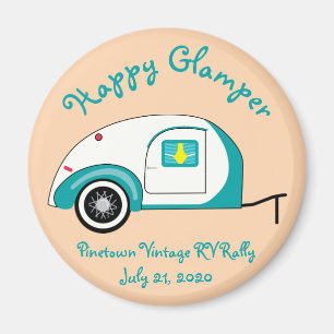 Íman Feliz Glamper Aquamarine Teardrop Trailer