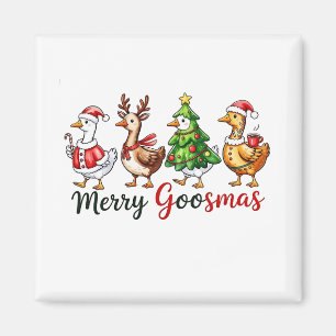 Íman Feliz Goosemas Ganso de Natal Vestindo Papai Noel