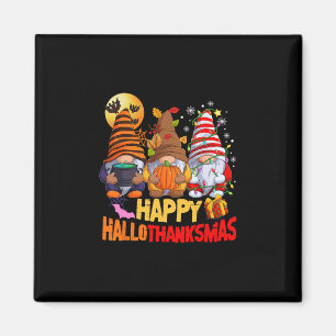 Íman Feliz Hallothanksmas Amante de Gnomos Halloween Al